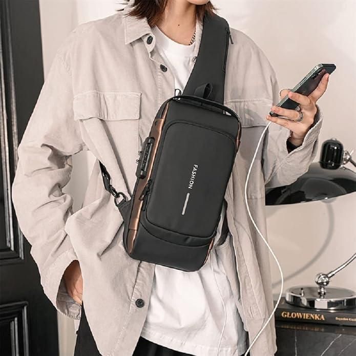 Sling Bag for Men & Women With charger